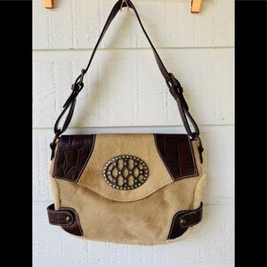Guia’s leather purse calf fur made in italy